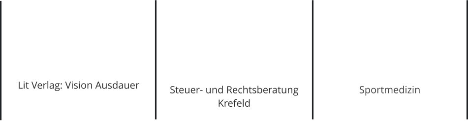 Lit Verlag: Vision Ausdauer      Steuer- und Rechtsberatung Krefeld      Sportmedizin
